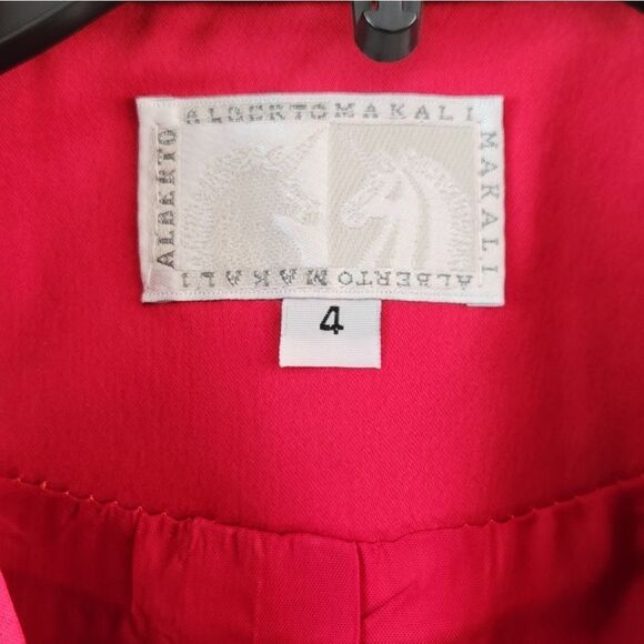 Crimson Elegance Pleated Lapel Skirt Suit - Picture 11 of 11